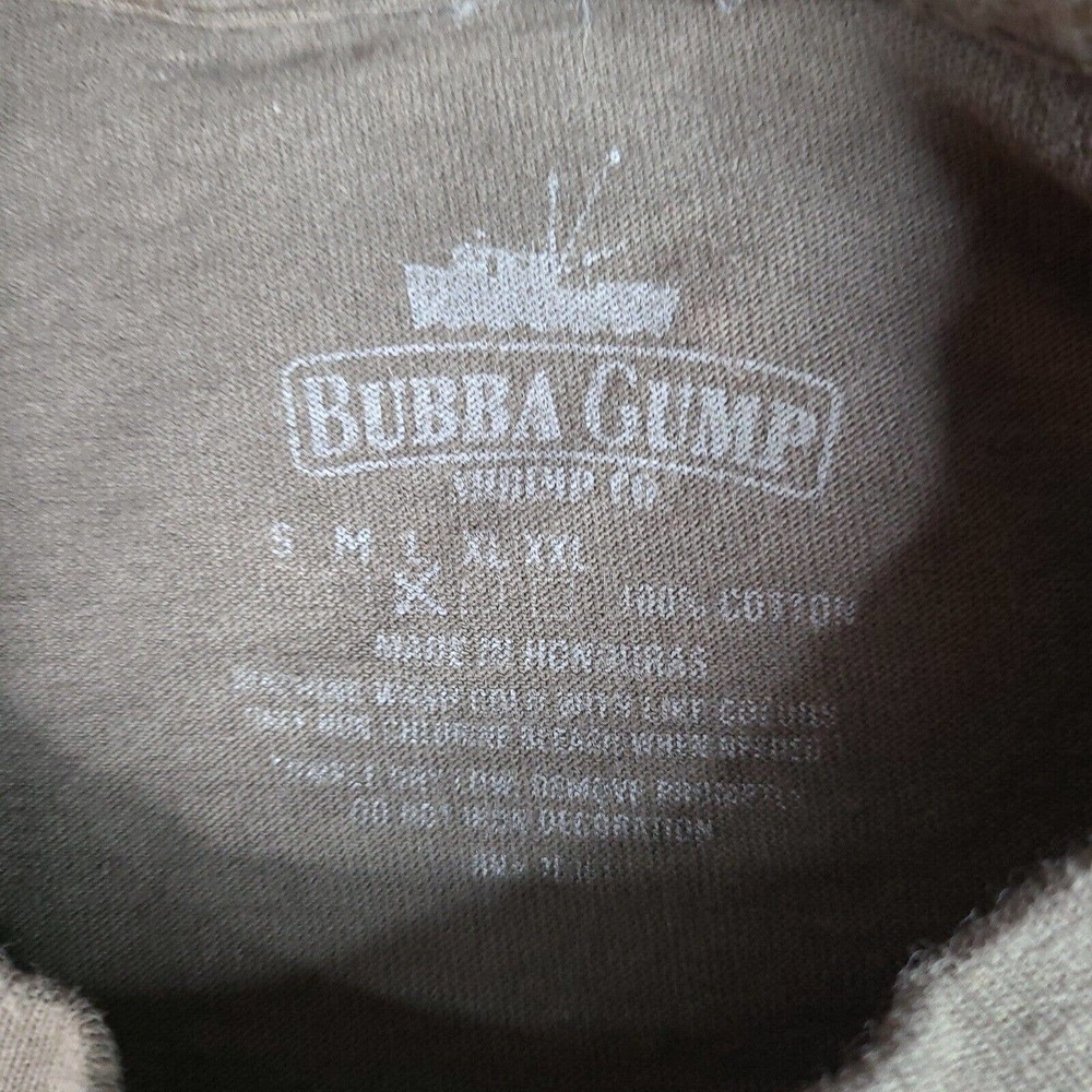 Bubba Gump Shrimp Co T-Shirt Mens Large Brown Olive Graphic Tee Chicago - Picture 4 of 12